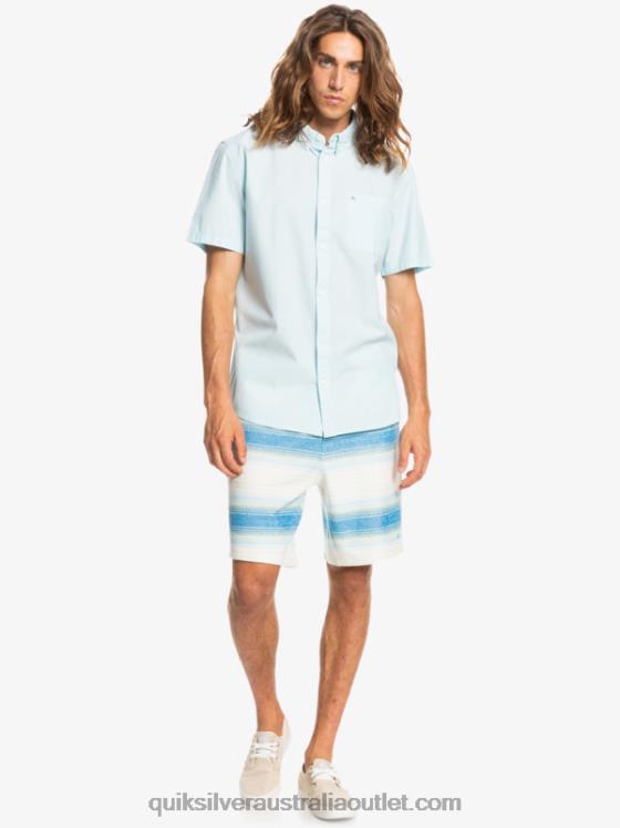 Quiksilver Men Winfall Short Sleeve Shirt H2N4B384 airy blue