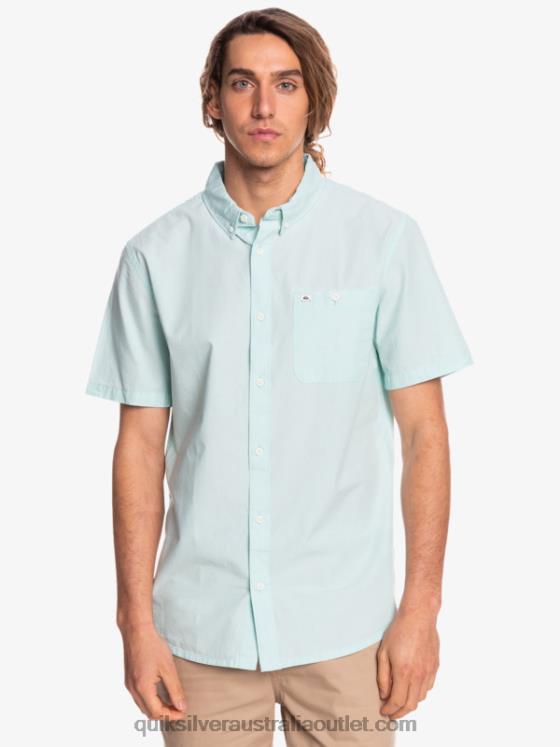 Quiksilver Men Winfall Short Sleeve Shirt H2N4B385 angel blue