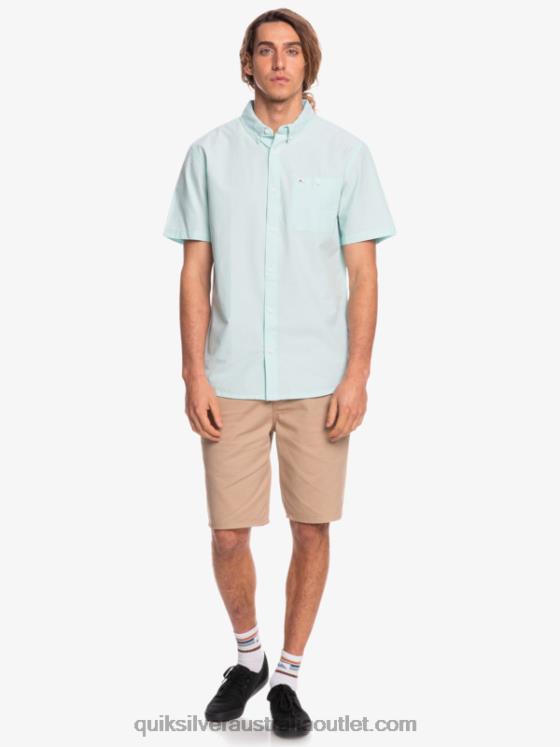 Quiksilver Men Winfall Short Sleeve Shirt H2N4B385 angel blue