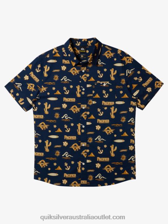 Quiksilver x Pacifico Men Short Sleeve Shirt H2N4B15 navy blazer