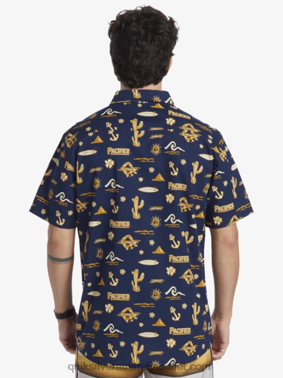 Quiksilver x Pacifico Men Short Sleeve Shirt H2N4B15 navy blazer