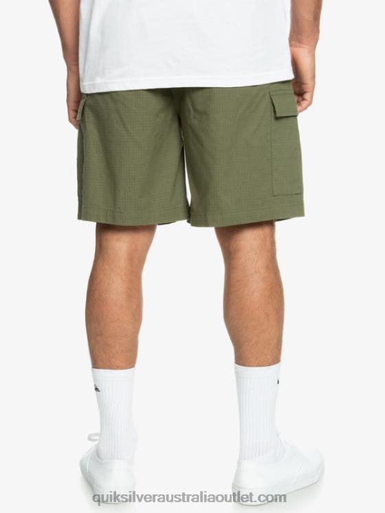 Quiksilver Men Cargo Taxer Elastic Waist 19 Shorts H2N4B1010 four leaf clover