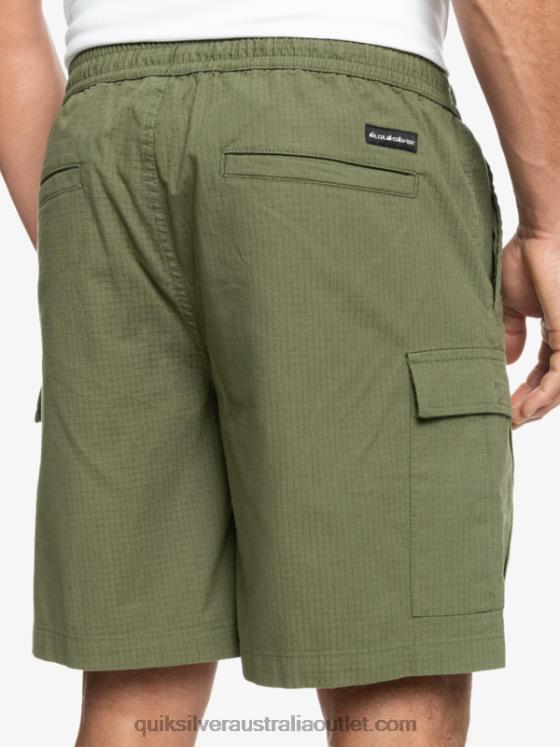 Quiksilver Men Cargo Taxer Elastic Waist 19 Shorts H2N4B1010 four leaf clover