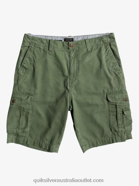 Quiksilver Men Crucial Battle 21 Cargo Shorts H2N4B1523 four leaf clover