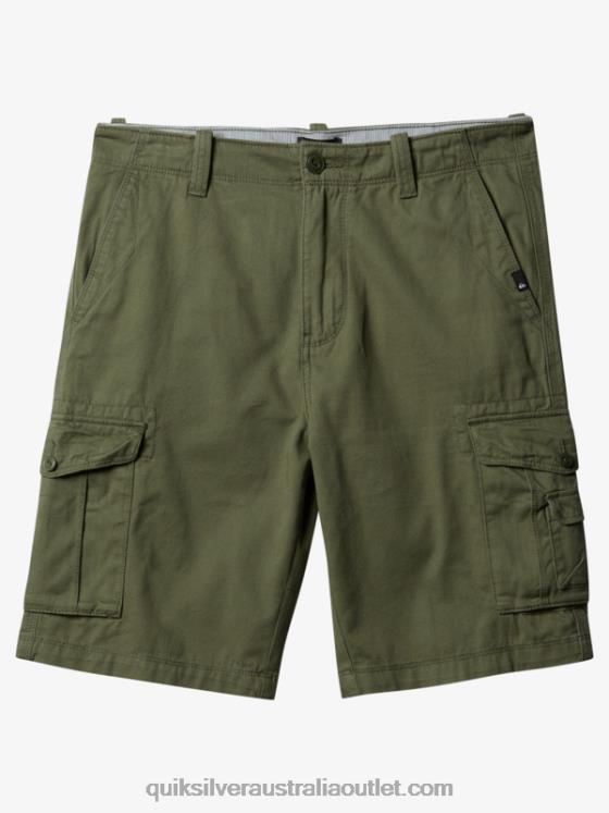 Quiksilver Men Crucial Battle 21 Cargo Shorts H2N4B1523 four leaf clover