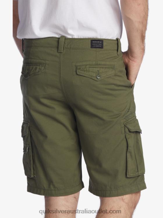 Quiksilver Men Crucial Battle 21 Cargo Shorts H2N4B1523 four leaf clover