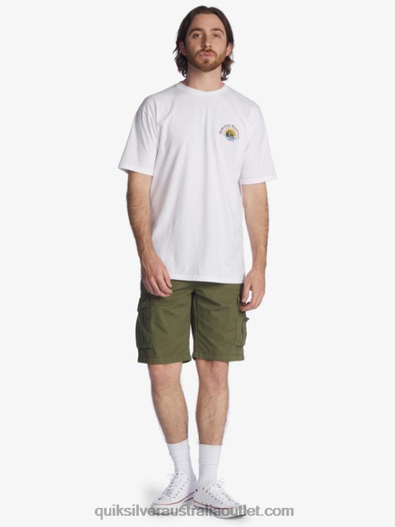 Quiksilver Men Crucial Battle 21 Cargo Shorts H2N4B1523 four leaf clover