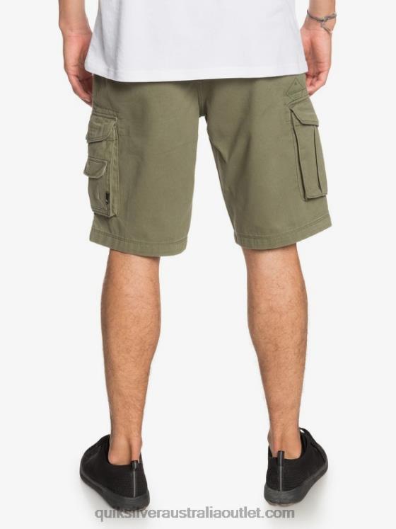 Quiksilver Men Crucial Battle 21 Cargo Shorts H2N4B1523 four leaf clover
