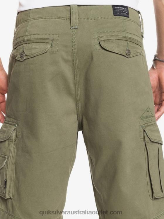 Quiksilver Men Crucial Battle 21 Cargo Shorts H2N4B1523 four leaf clover