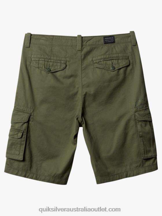 Quiksilver Men Crucial Battle 21 Cargo Shorts H2N4B1523 four leaf clover