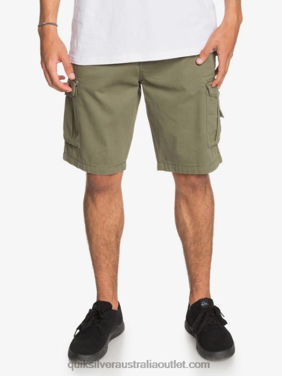 Quiksilver Men Crucial Battle 21 Cargo Shorts H2N4B1523 four leaf clover