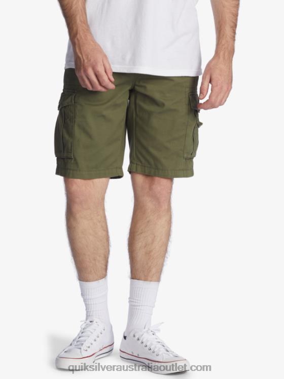 Quiksilver Men Crucial Battle 21 Cargo Shorts H2N4B1523 four leaf clover