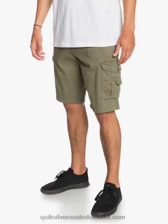 Quiksilver Men Crucial Battle 21 Cargo Shorts H2N4B1523 four leaf clover