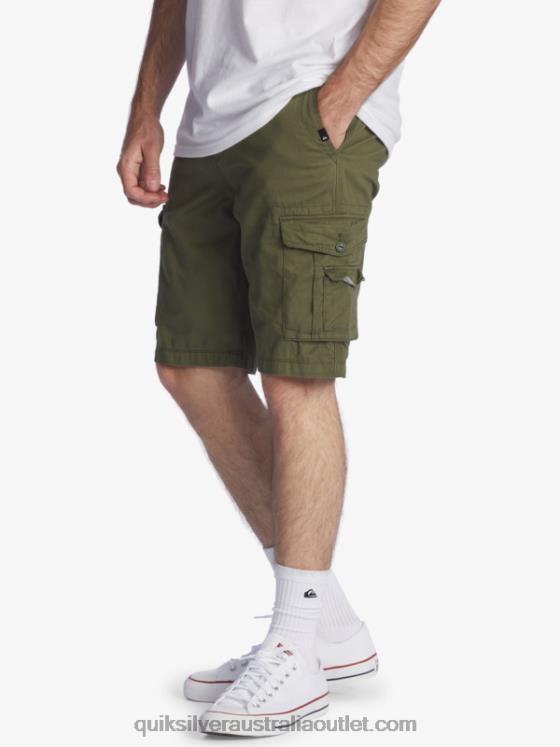 Quiksilver Men Crucial Battle 21 Cargo Shorts H2N4B1523 four leaf clover