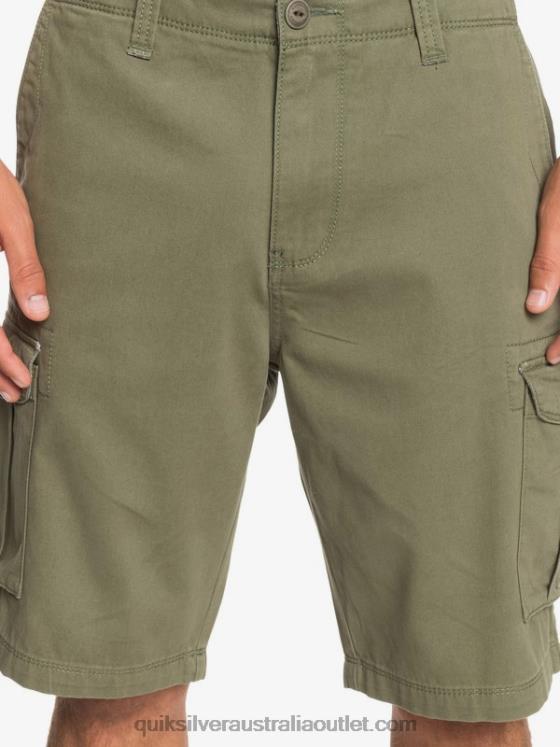 Quiksilver Men Crucial Battle 21 Cargo Shorts H2N4B1523 four leaf clover