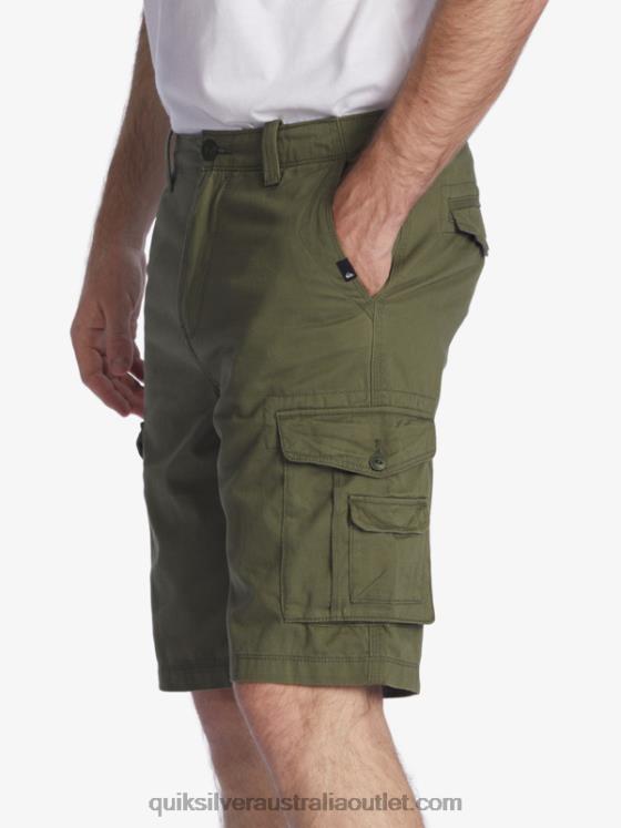 Quiksilver Men Crucial Battle 21 Cargo Shorts H2N4B1523 four leaf clover