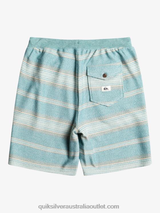 Quiksilver Men Great Otway Sweat Shorts H2N4B331 brittany blue otway stripe