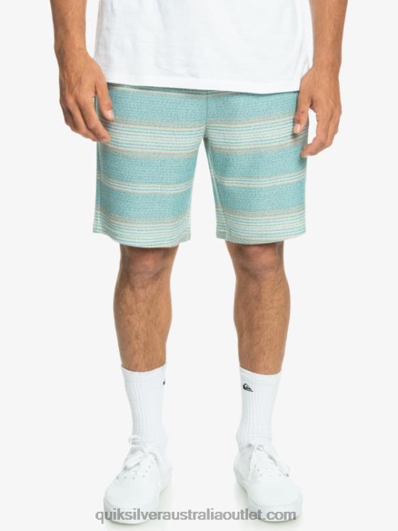 Quiksilver Men Great Otway Sweat Shorts H2N4B331 brittany blue otway stripe