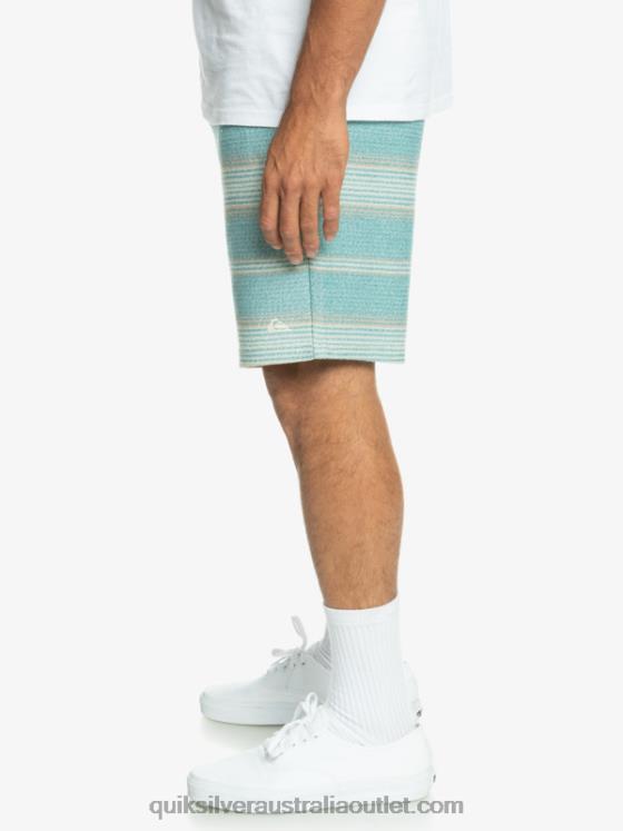 Quiksilver Men Great Otway Sweat Shorts H2N4B331 brittany blue otway stripe