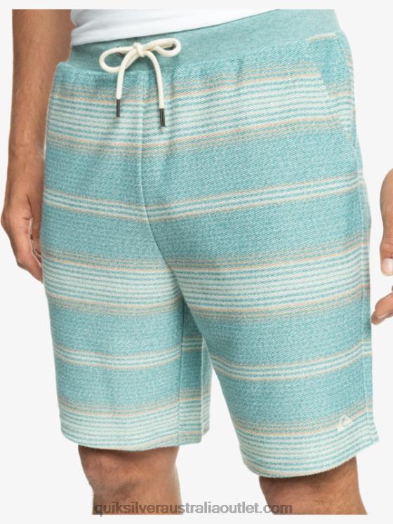 Quiksilver Men Great Otway Sweat Shorts H2N4B331 brittany blue otway stripe
