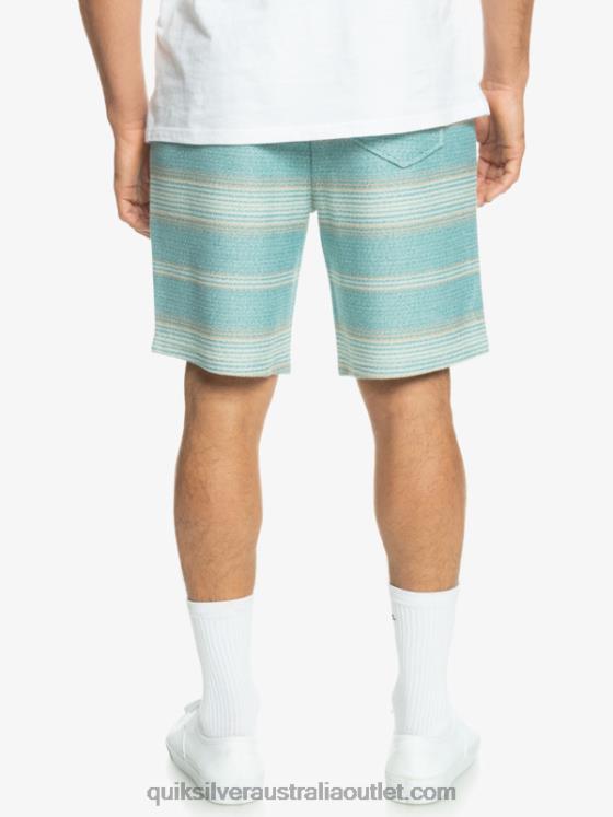 Quiksilver Men Great Otway Sweat Shorts H2N4B331 brittany blue otway stripe