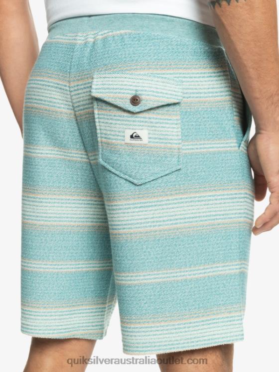 Quiksilver Men Great Otway Sweat Shorts H2N4B331 brittany blue otway stripe