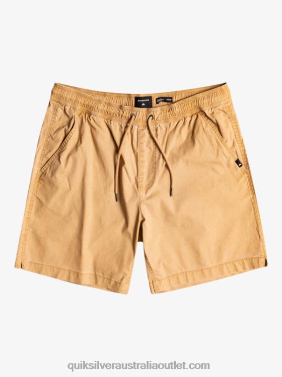 Quiksilver Men Taxer 17 Elastic Waist Shorts H2N4B1377 tannin
