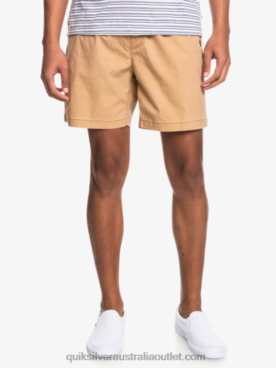 Quiksilver Men Taxer 17 Elastic Waist Shorts H2N4B1377 tannin