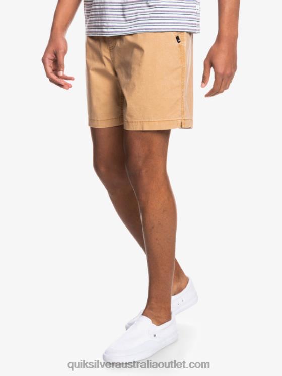 Quiksilver Men Taxer 17 Elastic Waist Shorts H2N4B1377 tannin