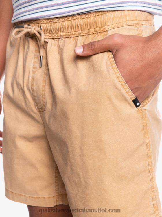 Quiksilver Men Taxer 17 Elastic Waist Shorts H2N4B1377 tannin