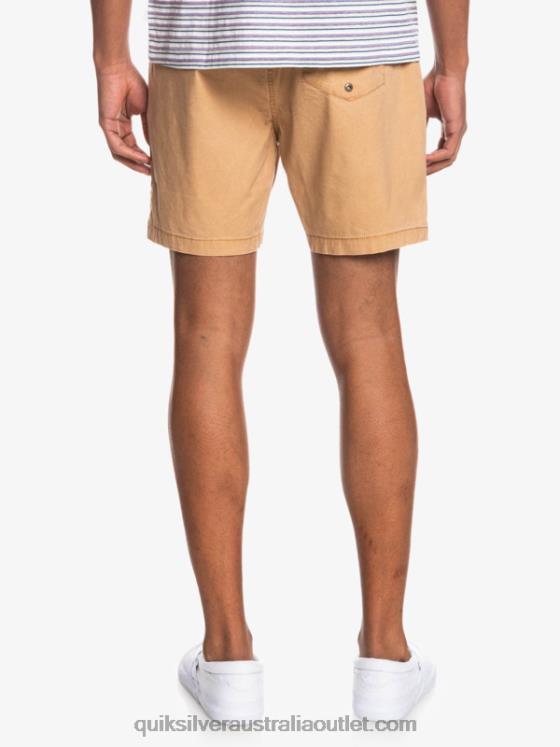 Quiksilver Men Taxer 17 Elastic Waist Shorts H2N4B1377 tannin
