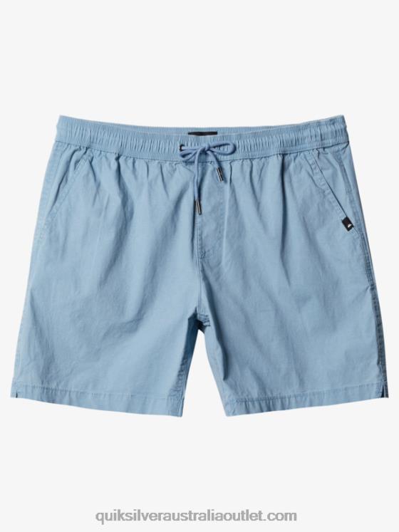 Quiksilver Men Taxer 17 Elastic Waist Shorts H2N4B1379 faded denim