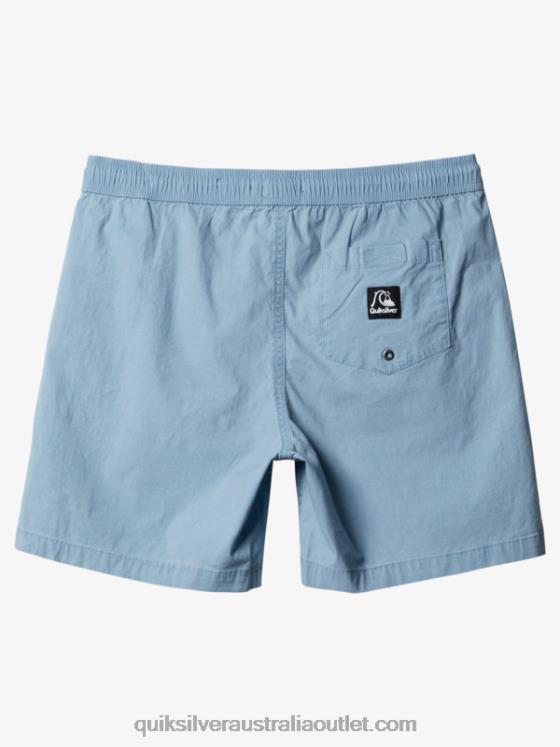 Quiksilver Men Taxer 17 Elastic Waist Shorts H2N4B1379 faded denim