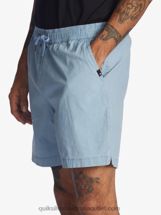 Quiksilver Men Taxer 17 Elastic Waist Shorts H2N4B1379 faded denim