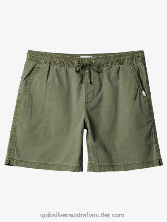 Quiksilver Men Taxer 17 Elastic Waist Shorts H2N4B1380 four leaf clover