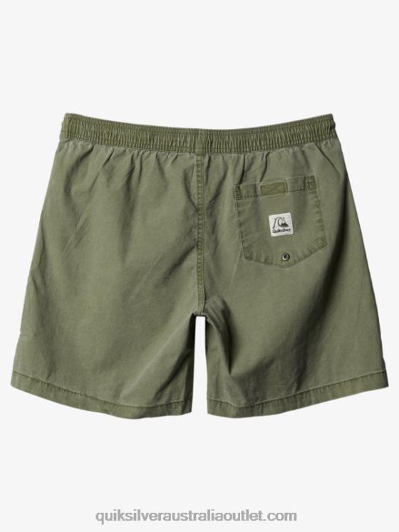 Quiksilver Men Taxer 17 Elastic Waist Shorts H2N4B1380 four leaf clover