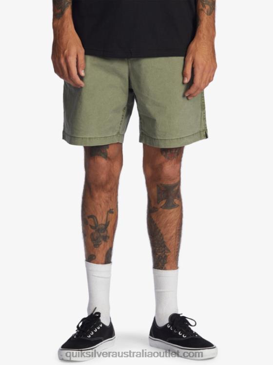 Quiksilver Men Taxer 17 Elastic Waist Shorts H2N4B1380 four leaf clover