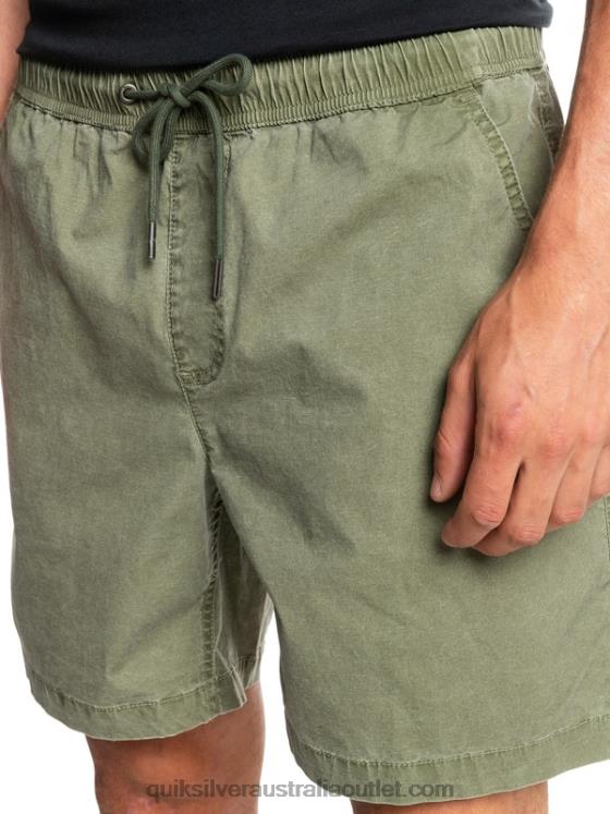 Quiksilver Men Taxer 17 Elastic Waist Shorts H2N4B1380 four leaf clover