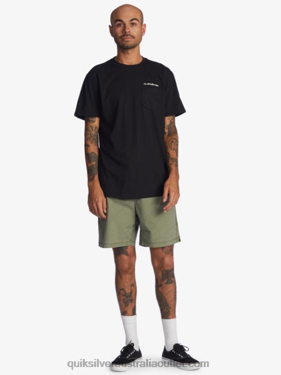 Quiksilver Men Taxer 17 Elastic Waist Shorts H2N4B1380 four leaf clover