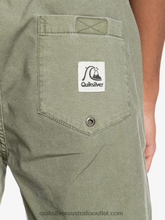 Quiksilver Men Taxer 17 Elastic Waist Shorts H2N4B1380 four leaf clover