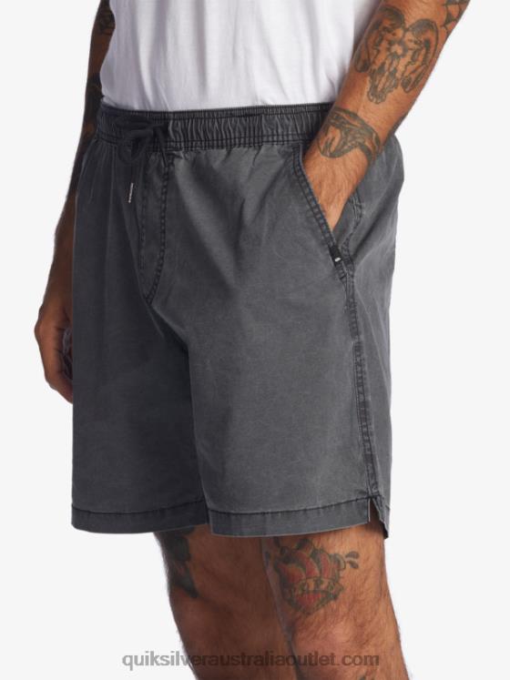 Quiksilver Men Taxer 17 Elastic Waist Shorts H2N4B1381 black