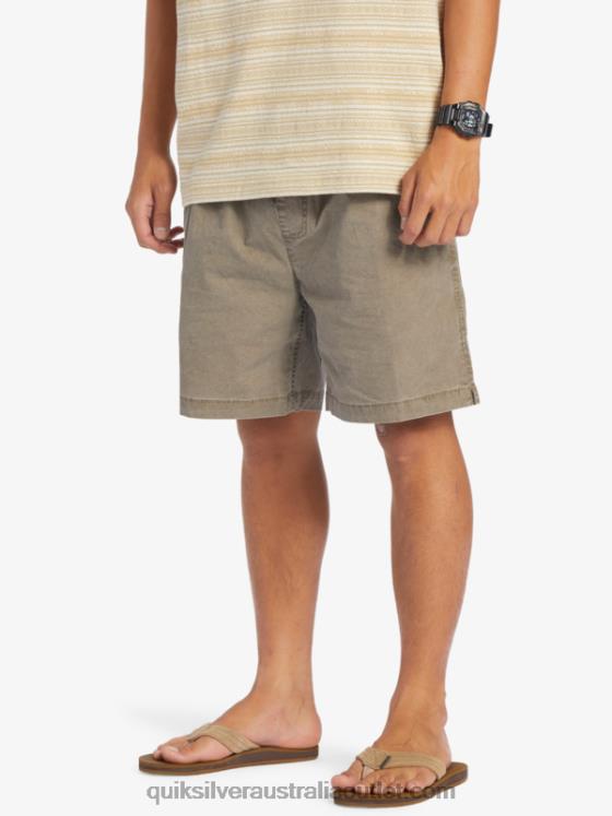 Quiksilver Men Taxer Elasticized Shorts H2N4B322 chocolate chip