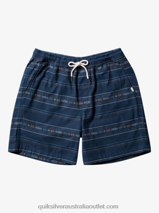 Quiksilver Men Taxer Jacquard Shorts H2N4B420 midnight navy mini jacquard
