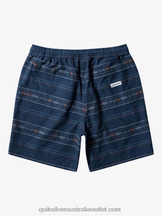 Quiksilver Men Taxer Jacquard Shorts H2N4B420 midnight navy mini jacquard