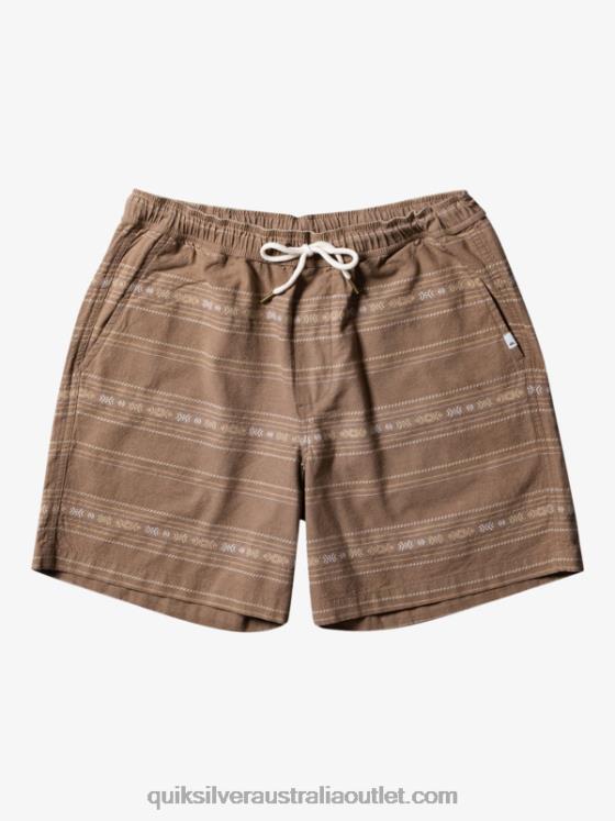 Quiksilver Men Taxer Jacquard Shorts H2N4B421 olive gray mini jacquard