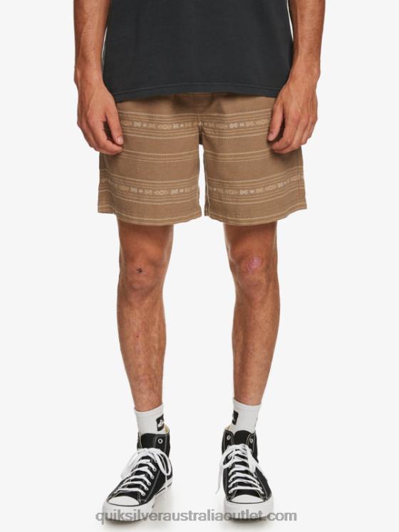 Quiksilver Men Taxer Jacquard Shorts H2N4B421 olive gray mini jacquard