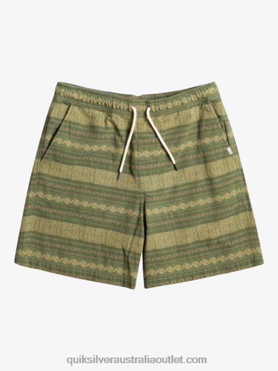 Quiksilver Men Taxer Jacquard Shorts H2N4B422 four leaf clover taxer jacquar