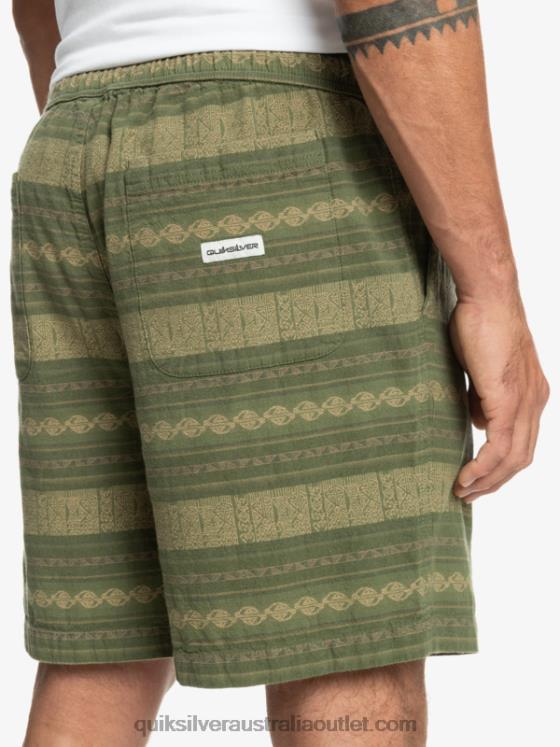Quiksilver Men Taxer Jacquard Shorts H2N4B422 four leaf clover taxer jacquar