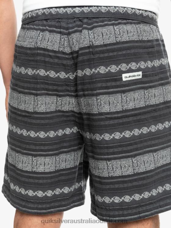 Quiksilver Men Taxer Jacquard Shorts H2N4B423 black taxer jaquard hori