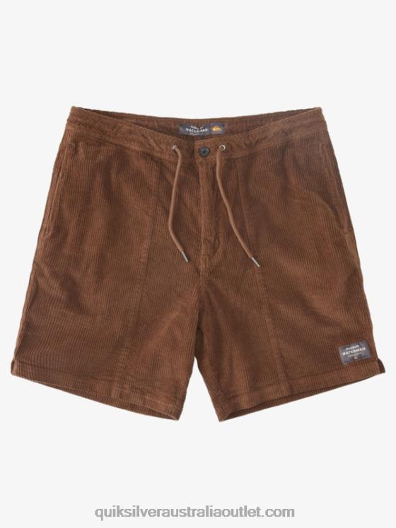 Quiksilver Men Waterman Cordy Corduroy Shorts H2N4B875 dark earth